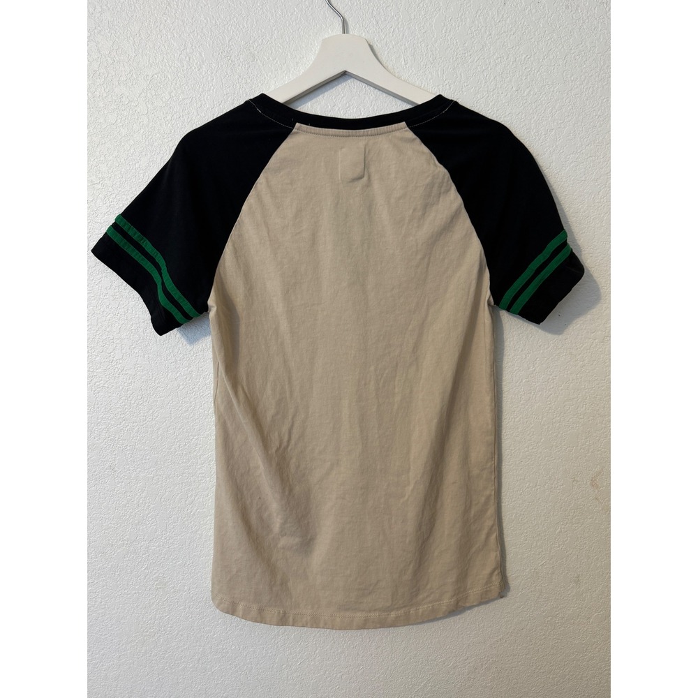 NFL Team Apparel Women's New Era‎ Philadelphia Eagles Lace Up T Shirt Tan Green - Picture 2 of 9